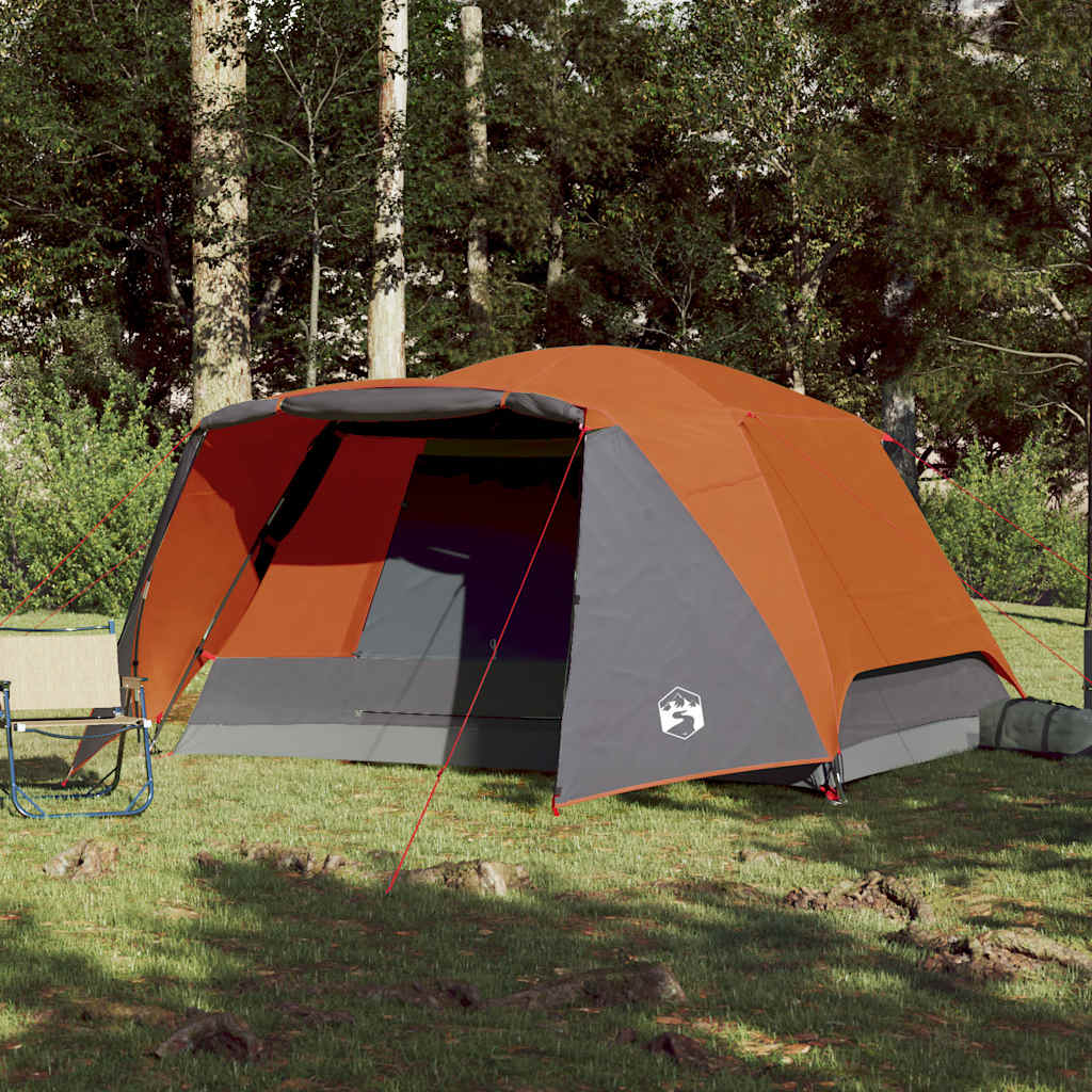 Tenda de campismo c/ avançado para 4pessoas impermeável laranja