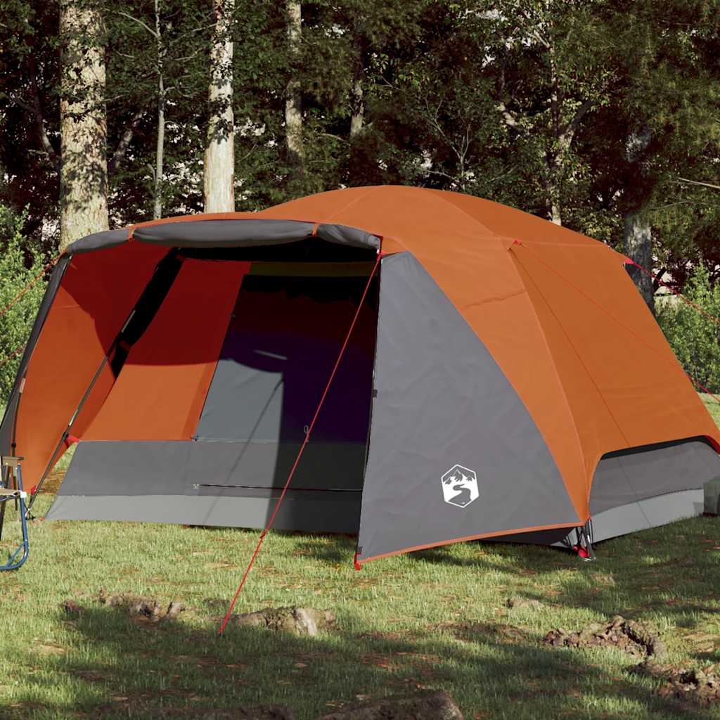 Tenda de campismo c/ avançado para 4pessoas impermeável laranja
