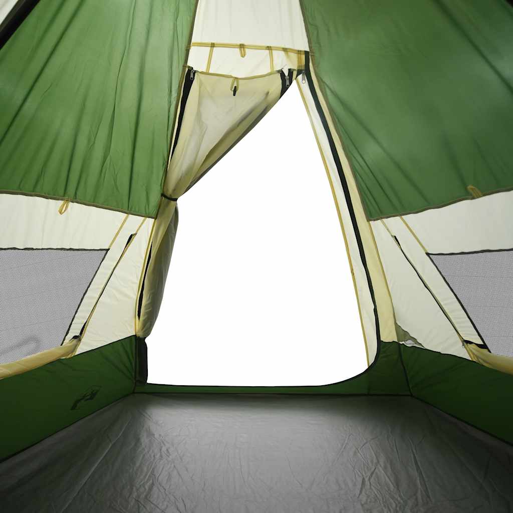 Tenda de campismo tipi para 7 pessoas impermeável verde