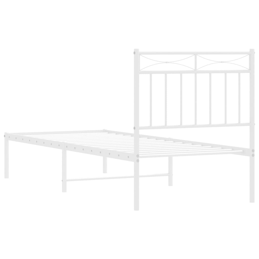 Estrutura de cama sem colchão com cabeceira 75x190 cm branco