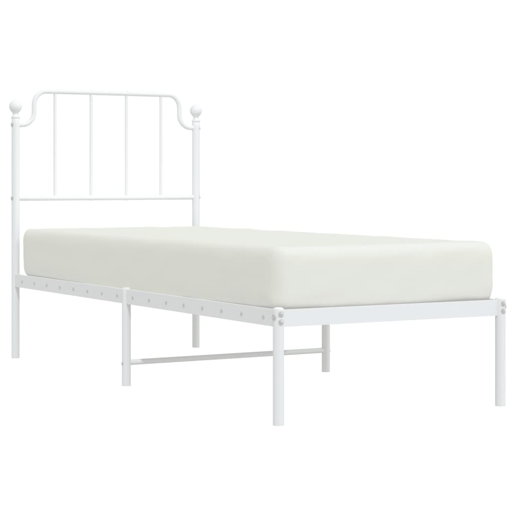 Estrutura de cama sem colchão com cabeceira 75x190 cm branco