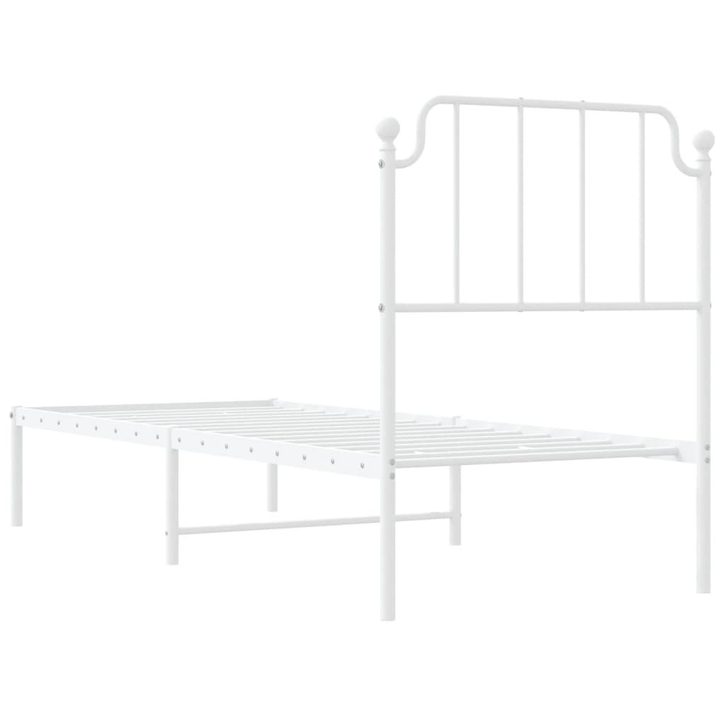 Estrutura de cama sem colchão com cabeceira 75x190 cm branco
