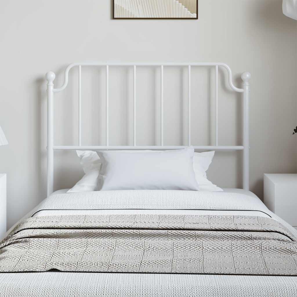 Cabeceira de cama 100 cm metal branco