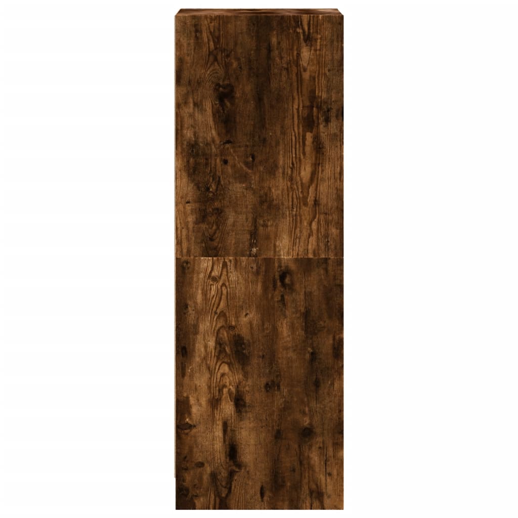 Aparador alto c/ portas de vidro 35x37x109 cm carvalho fumado