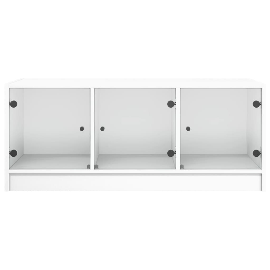 Mesa de centro c/ portas de vidro 102x50x42 cm branco