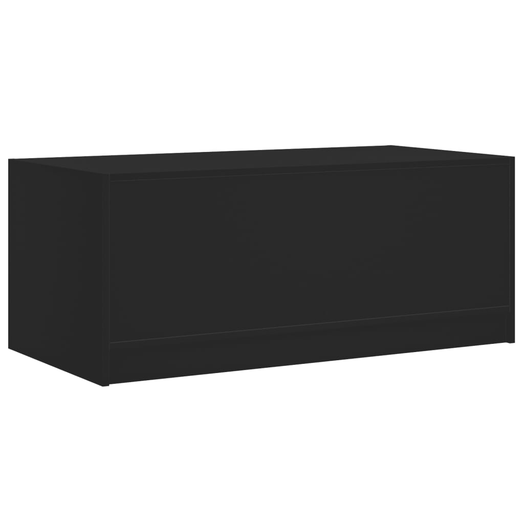 Mesa de centro c/ portas de vidro 102x50x42 cm preto