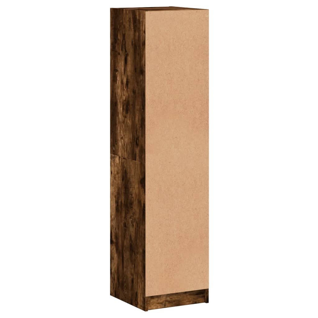 Aparador alto c/ porta de vidro 35x37x142 cm carvalho fumado