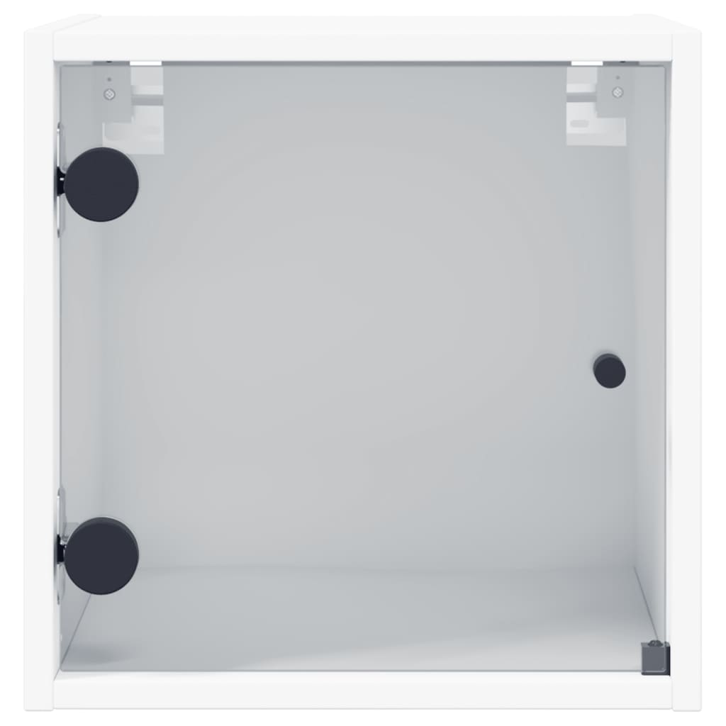 Mesas de cabeceira c/ portas de vidro 2 pcs 35x37x35 cm branco