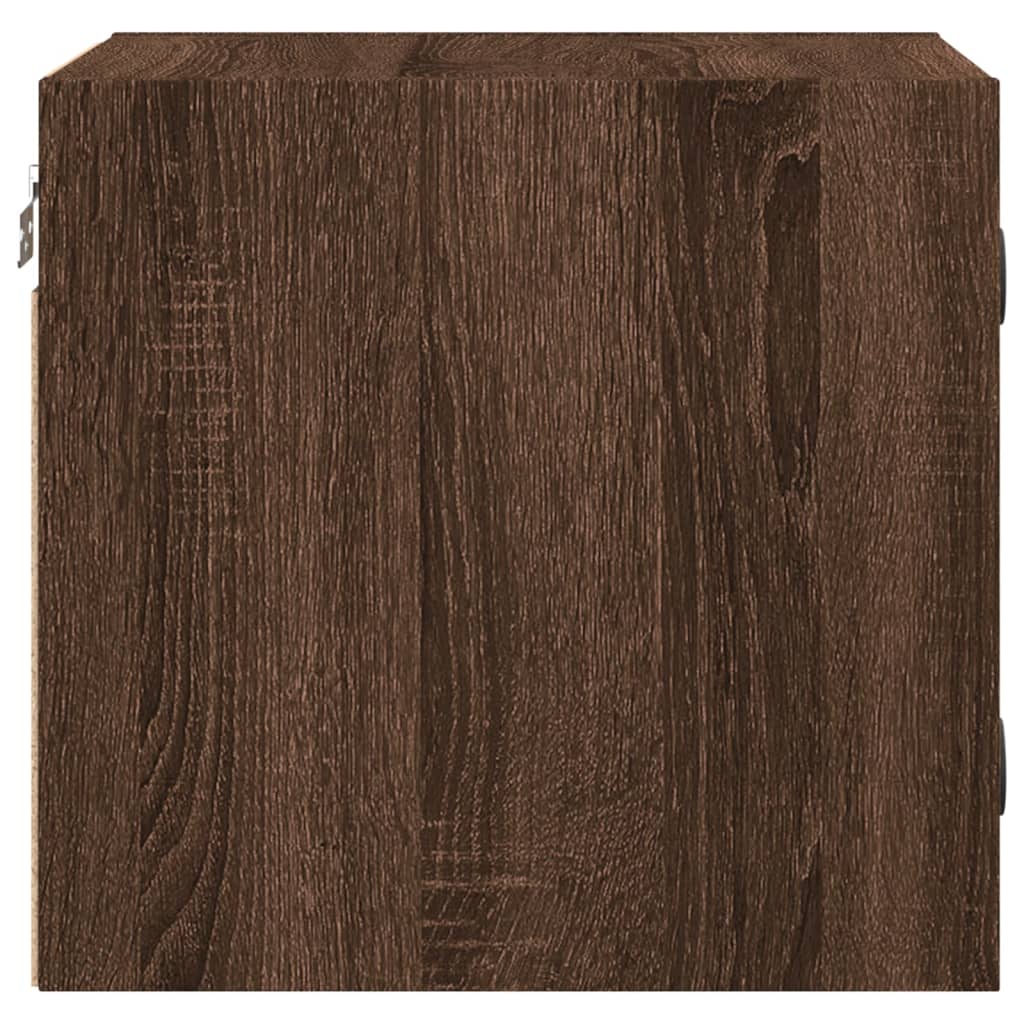 Mesa de cabeceira c/ porta vidro 35x37x35 cm carvalho castanho