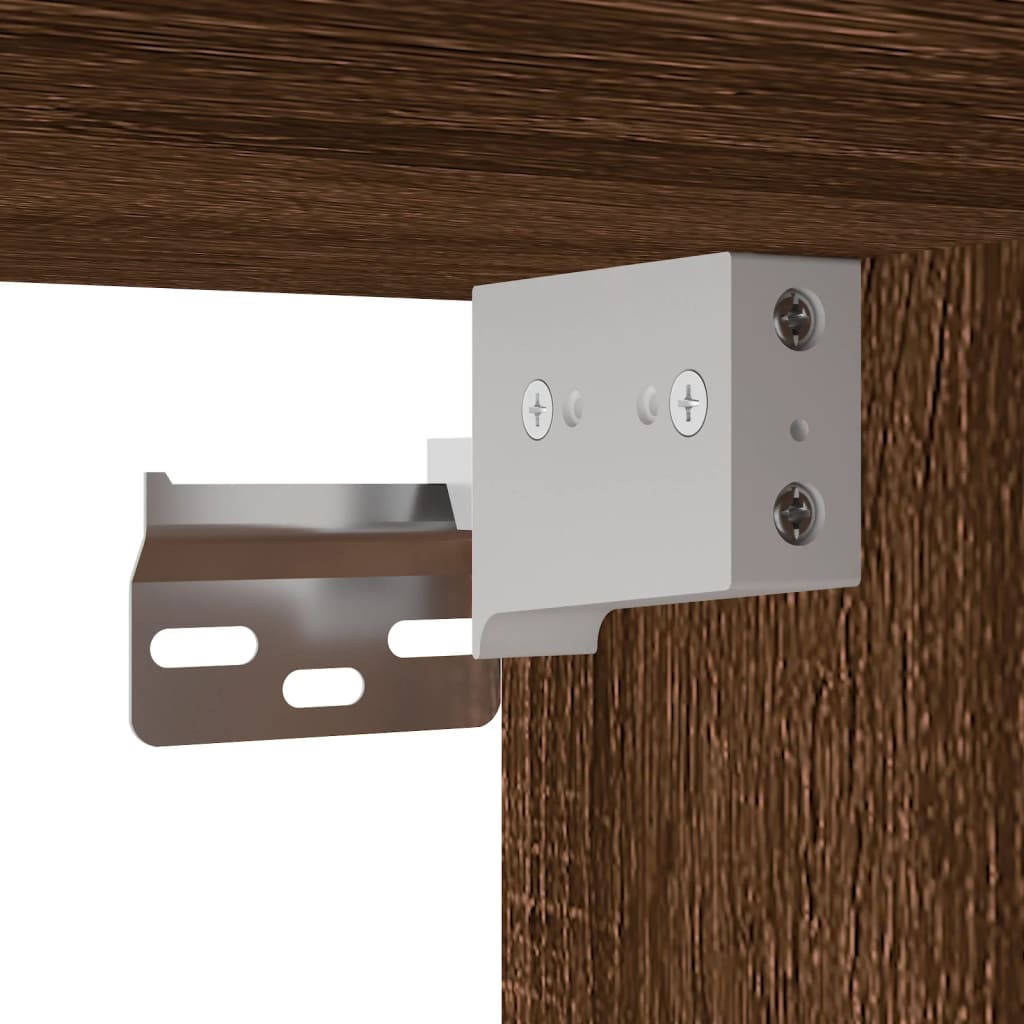 Mesas cabeceira portas vidro 2 pcs 35x37x35cm carvalho castanho