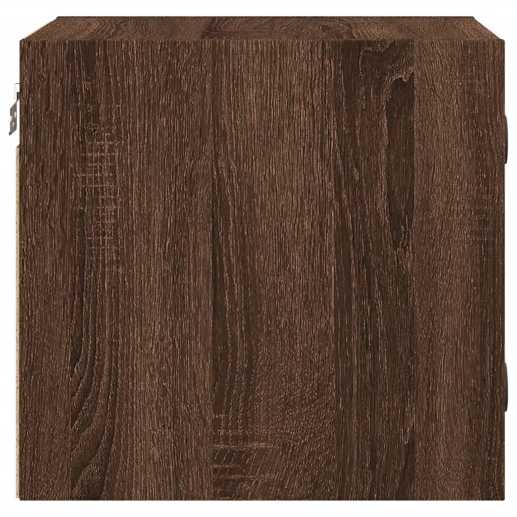 Mesas cabeceira portas vidro 2 pcs 35x37x35cm carvalho castanho
