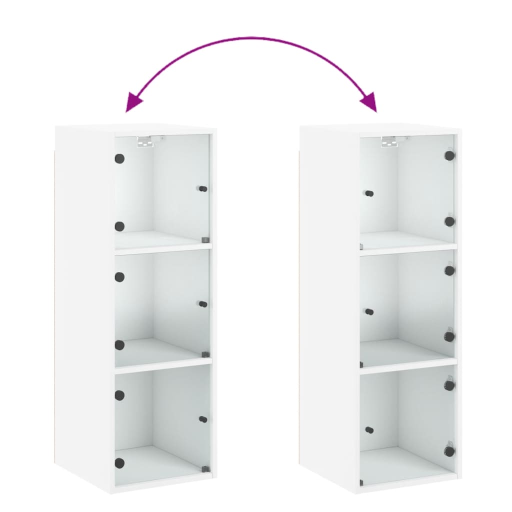 Armário de parede c/ portas de vidro 35x37x100 cm branco