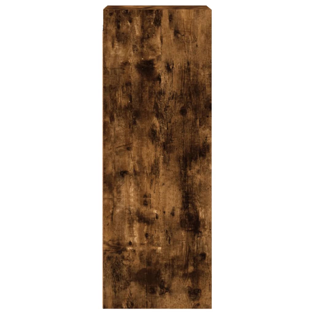 Armário de parede c/ portas vidro 35x37x100 cm carvalho fumado