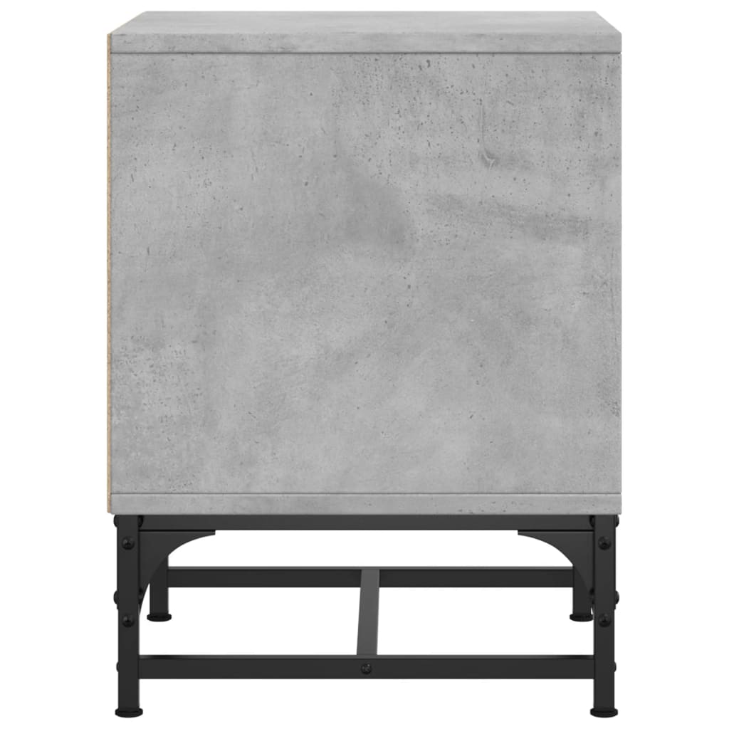 Mesa cabeceira c/ porta vidro 2 pcs 35x37x50cm cinzento cimento
