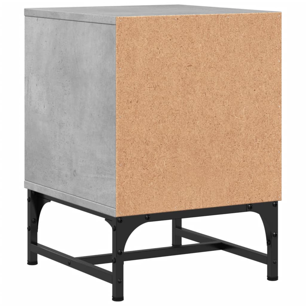 Mesa cabeceira c/ porta vidro 2 pcs 35x37x50cm cinzento cimento