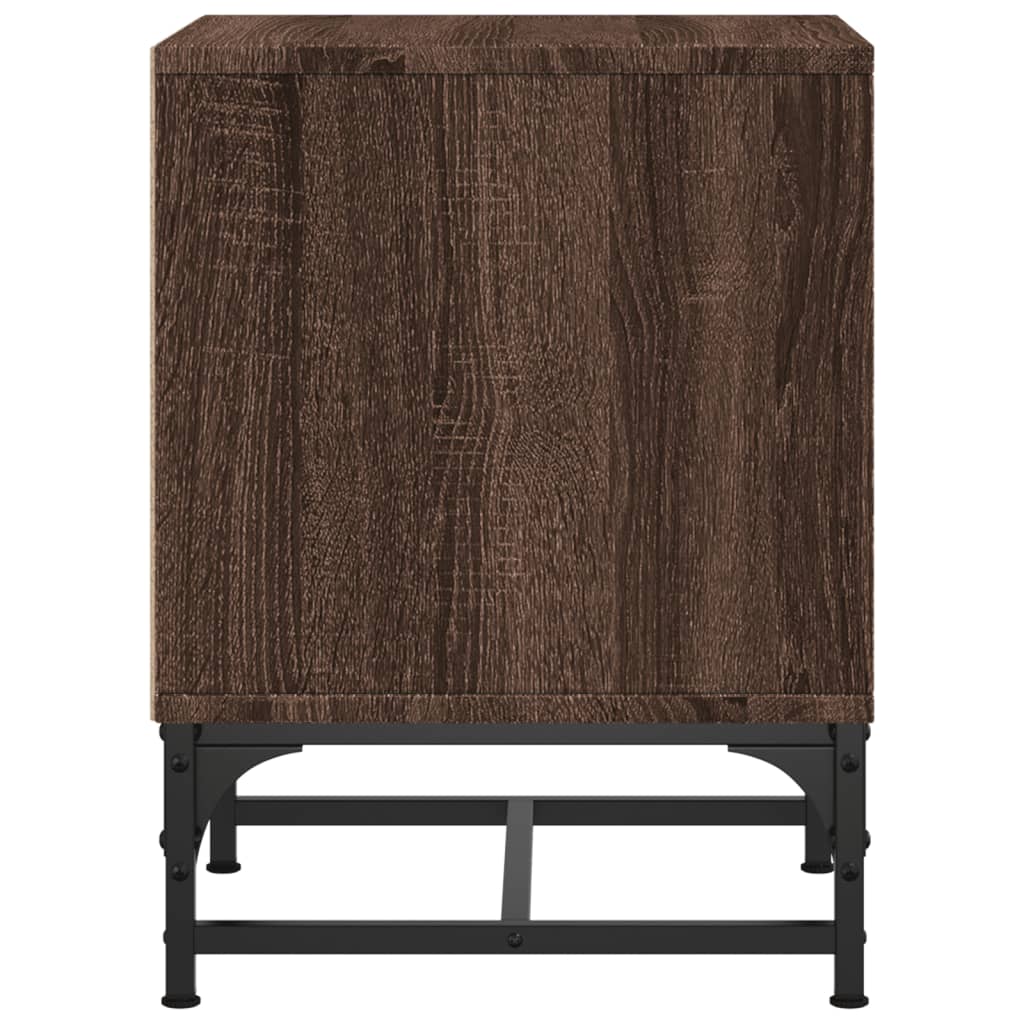 Mesa de cabeceira c/ porta vidro 35x37x50 cm carvalho castanho