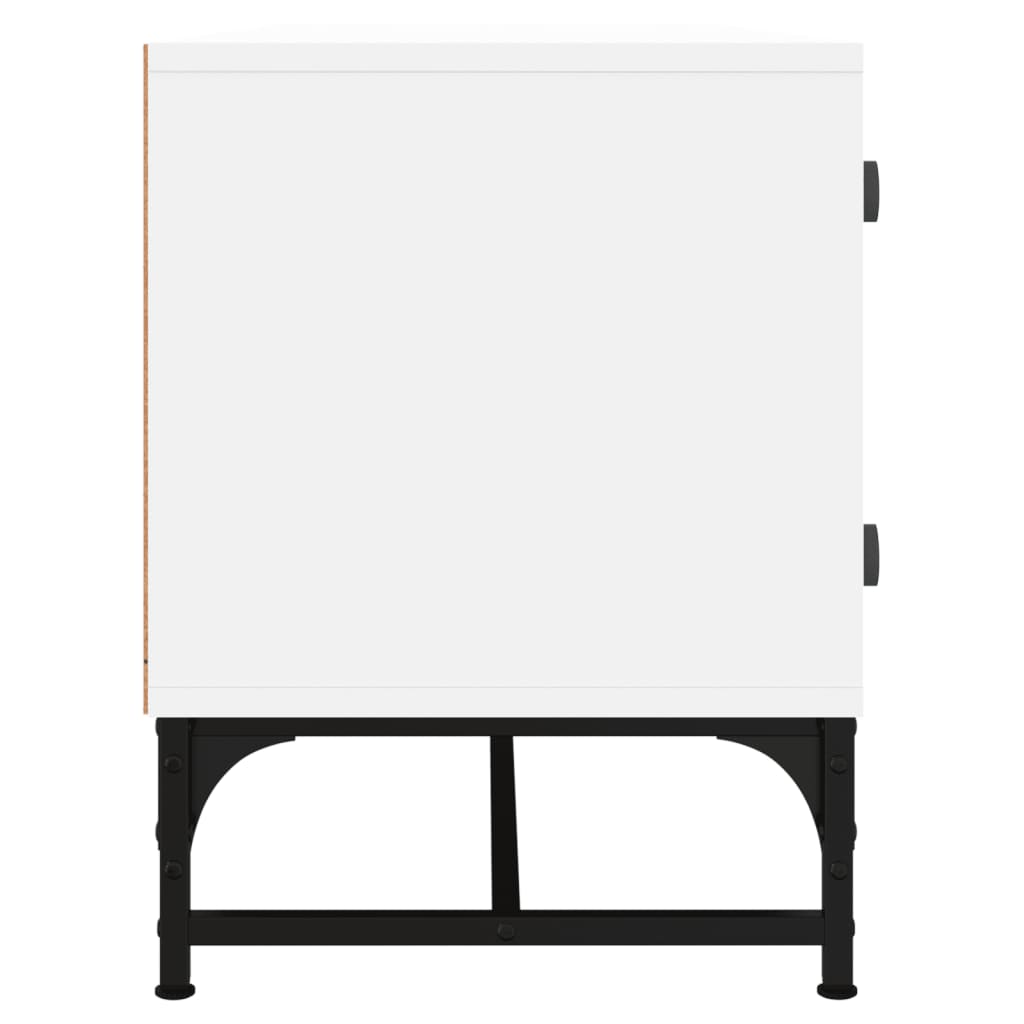 Móvel de TV c/ portas de vidro 102x37x50 cm branco
