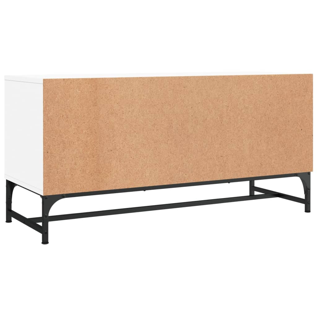 Móvel de TV c/ portas de vidro 102x37x50 cm branco