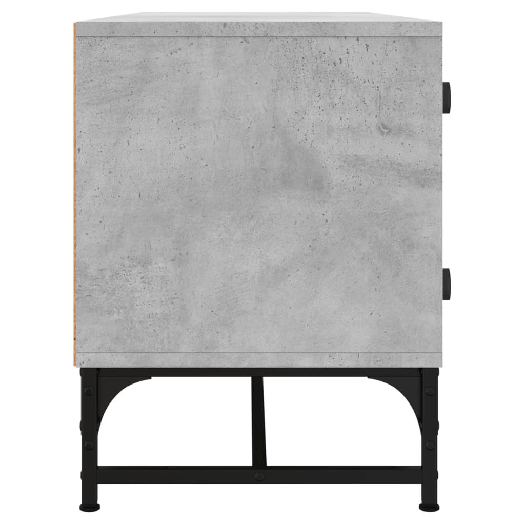 Móvel de TV c/ portas de vidro 102x37x50 cm cinza cimento