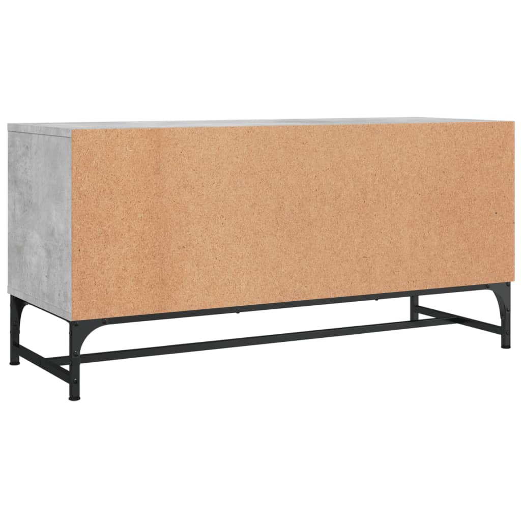 Móvel de TV c/ portas de vidro 102x37x50 cm cinza cimento