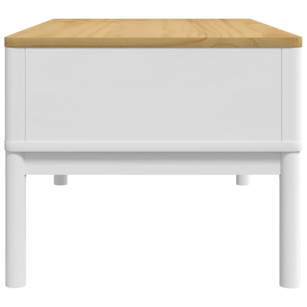 Mesa de centro FLORO 99x55,5x45 cm madeira pinho maciça branco