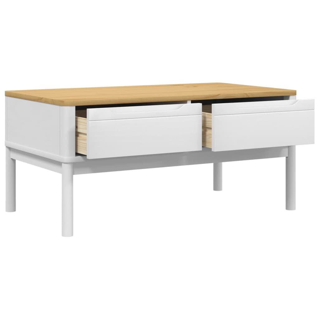 Mesa de centro FLORO 99x55,5x45 cm madeira pinho maciça branco