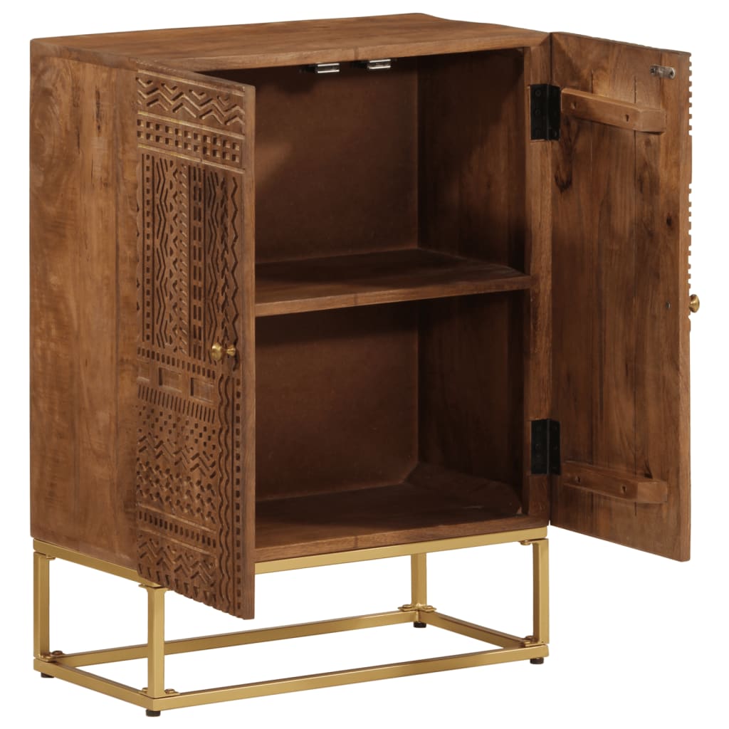 Aparador 55x30x76 cm madeira de mangueira maciça e ferro