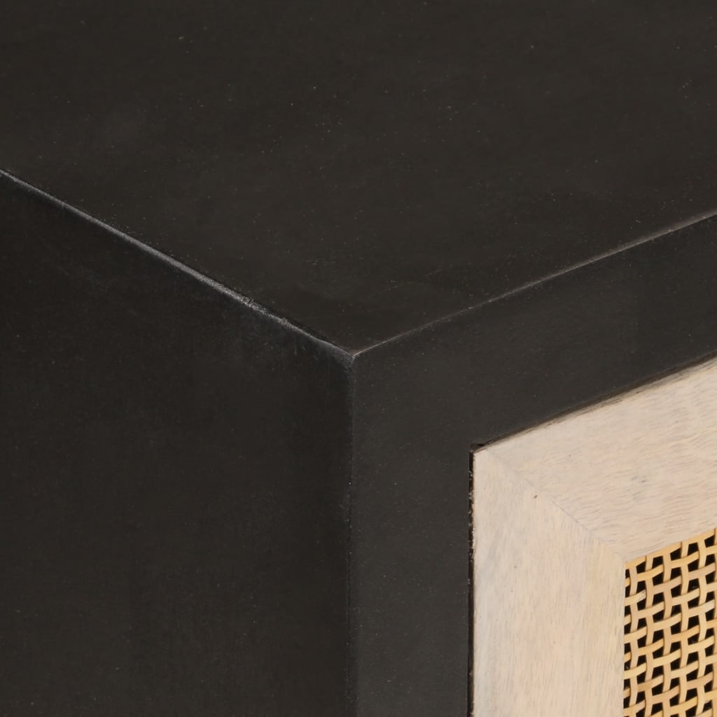 Aparador 55x30x76 cm madeira de mangueira maciça e ferro preto