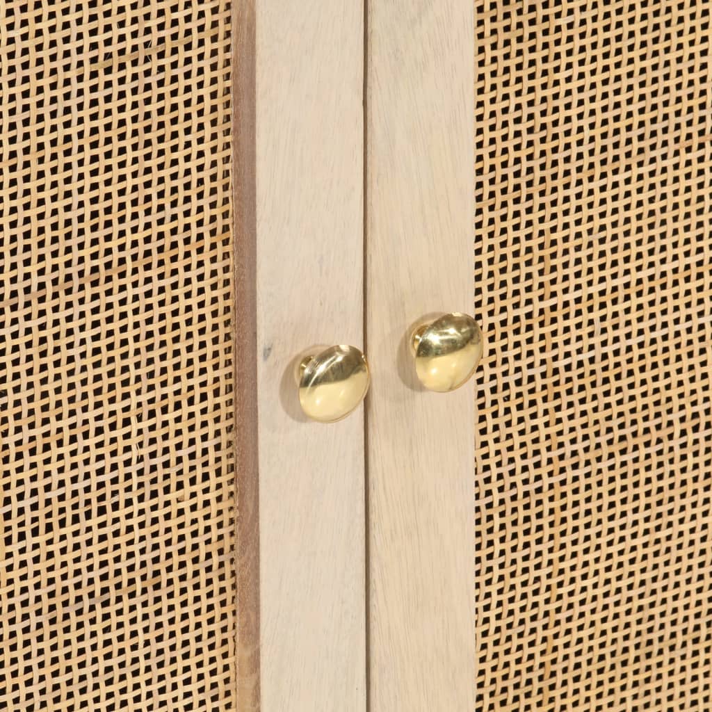 Aparador 55x30x76 cm madeira de mangueira maciça e ferro preto