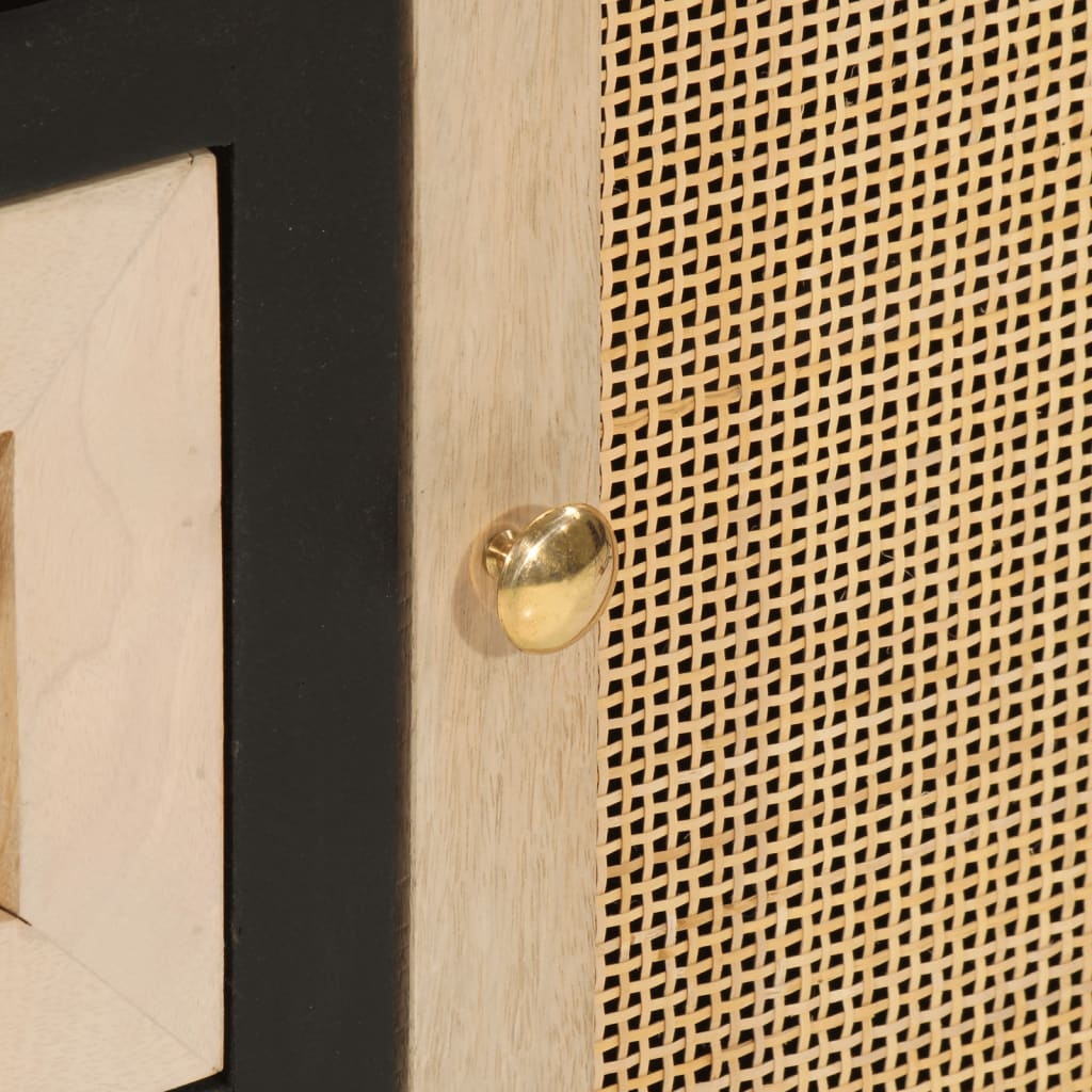 Aparador 55x30x76 cm madeira de mangueira maciça e ferro preto