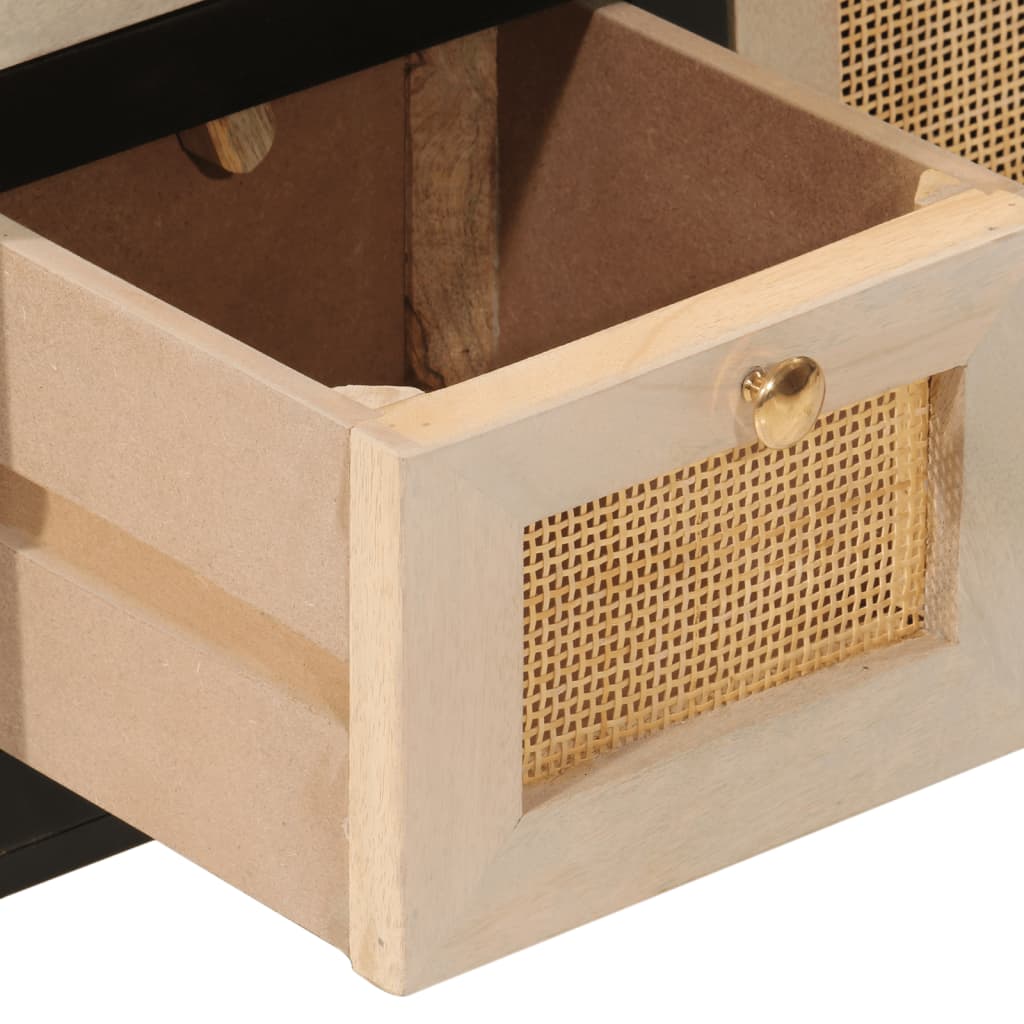 Aparador 55x30x76 cm madeira de mangueira maciça e ferro preto