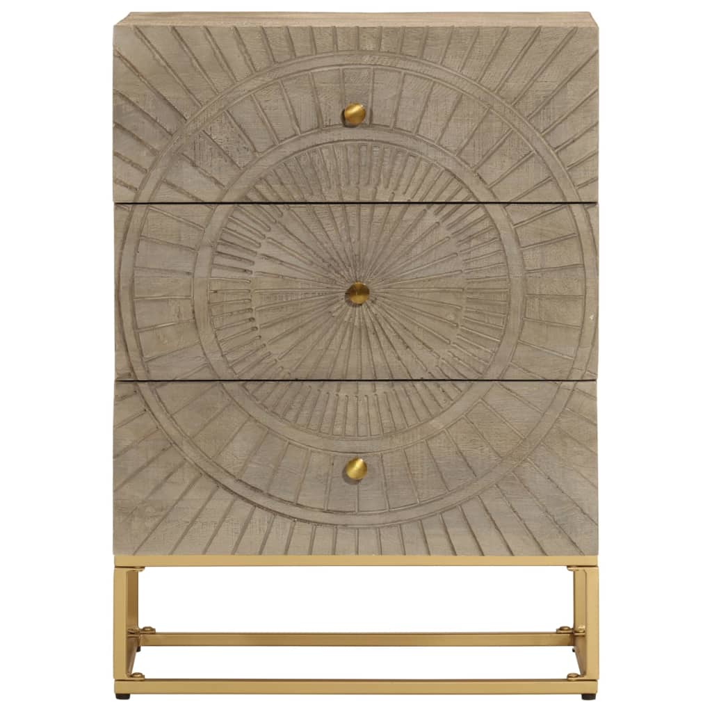 Cómoda 55x30x76 cm madeira de mangueira maciça e ferro