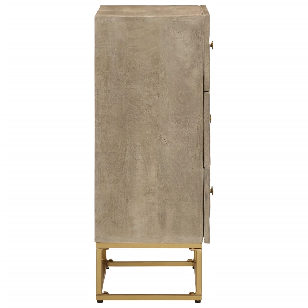 Cómoda 55x30x76 cm madeira de mangueira maciça e ferro