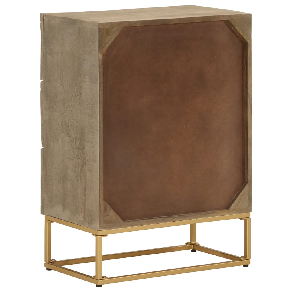Cómoda 55x30x76 cm madeira de mangueira maciça e ferro