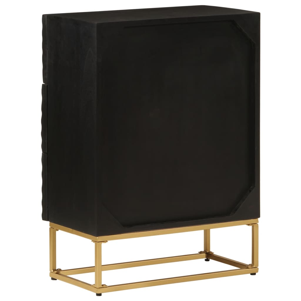 Cómoda 55x30x76 cm madeira de mangueira maciça e ferro preto