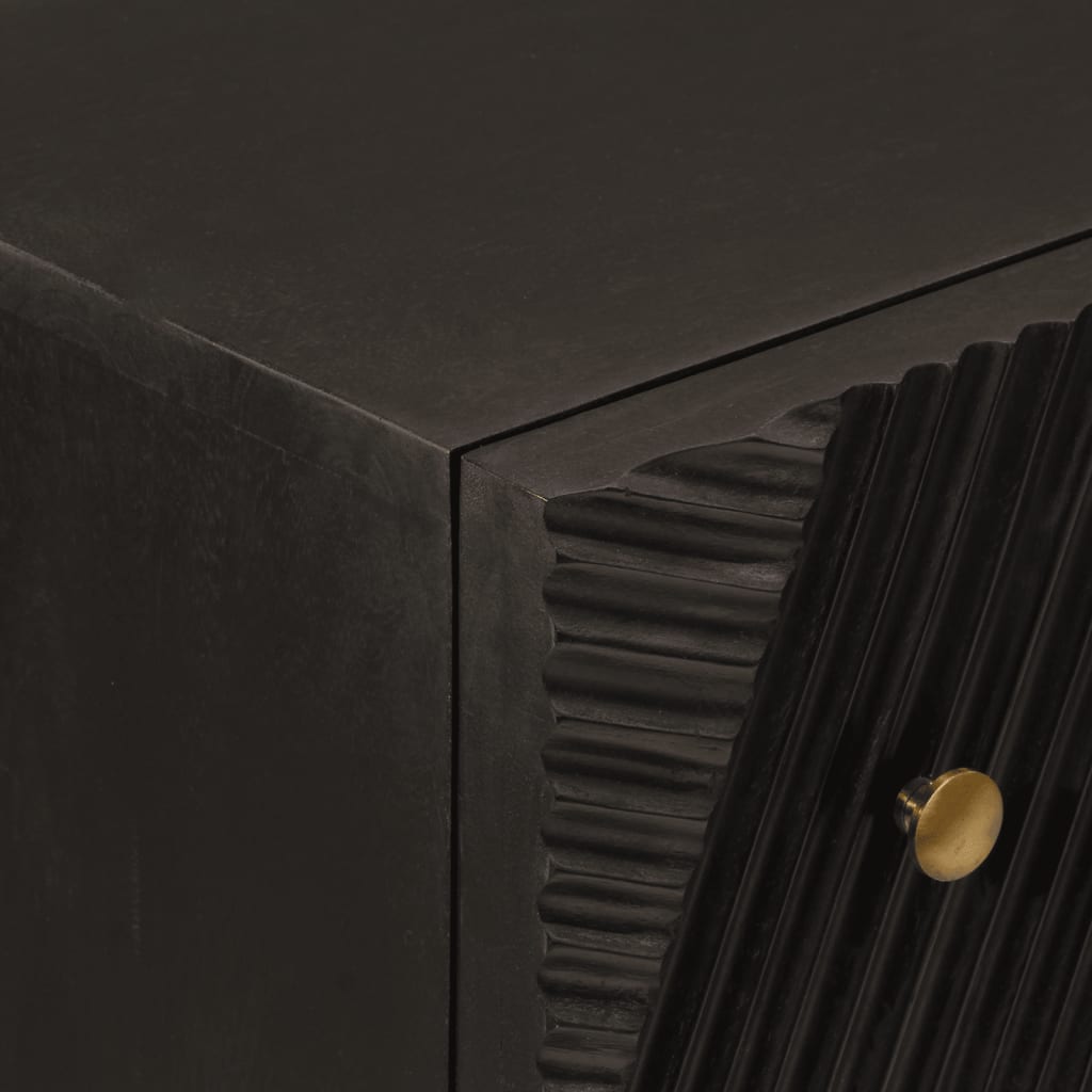 Cómoda 55x30x76 cm madeira de mangueira maciça e ferro preto