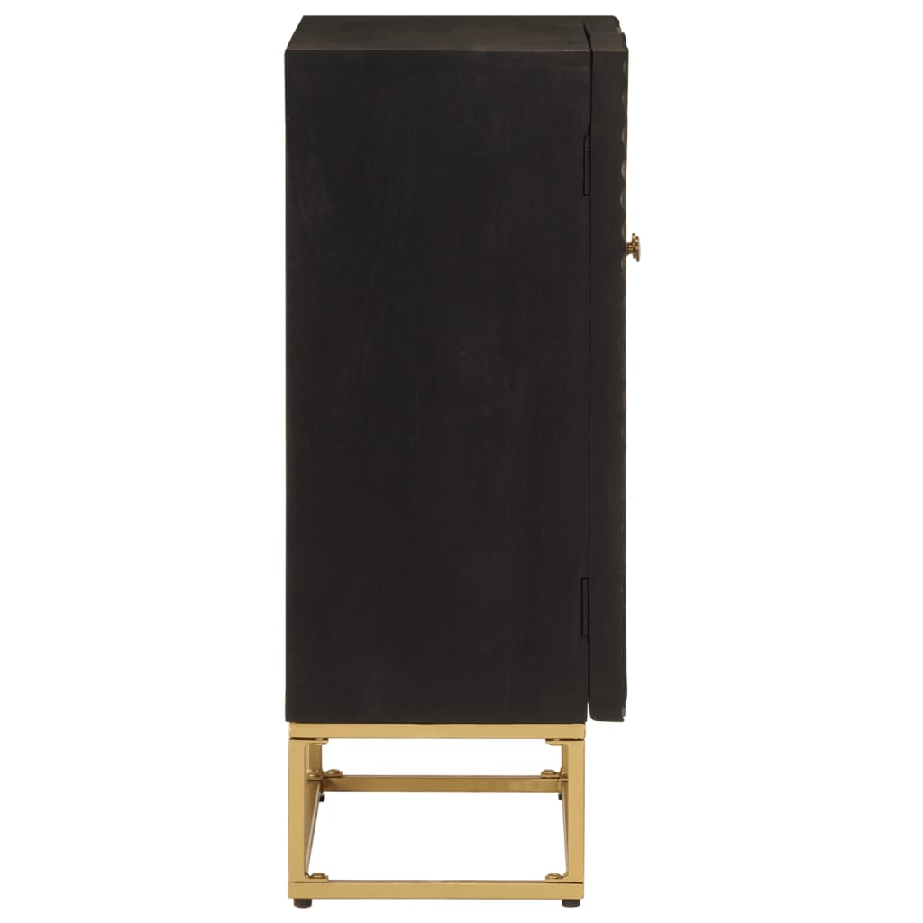 Aparador 55x30x76 cm madeira de mangueira maciça e ferro preto