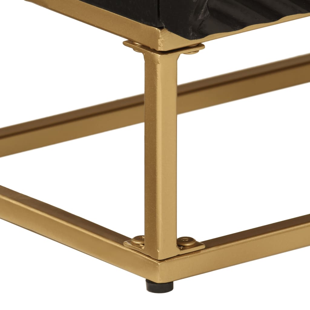 Aparador 55x30x76 cm madeira de mangueira maciça e ferro preto