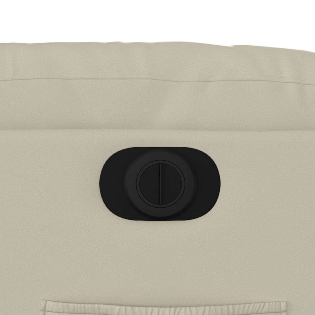 Poltrona reclinável elétrica couro artificial cor creme