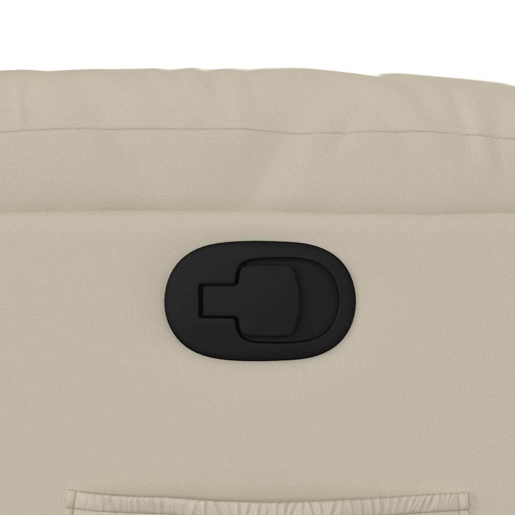 Poltrona reclinável elevatória couro artificial cor creme