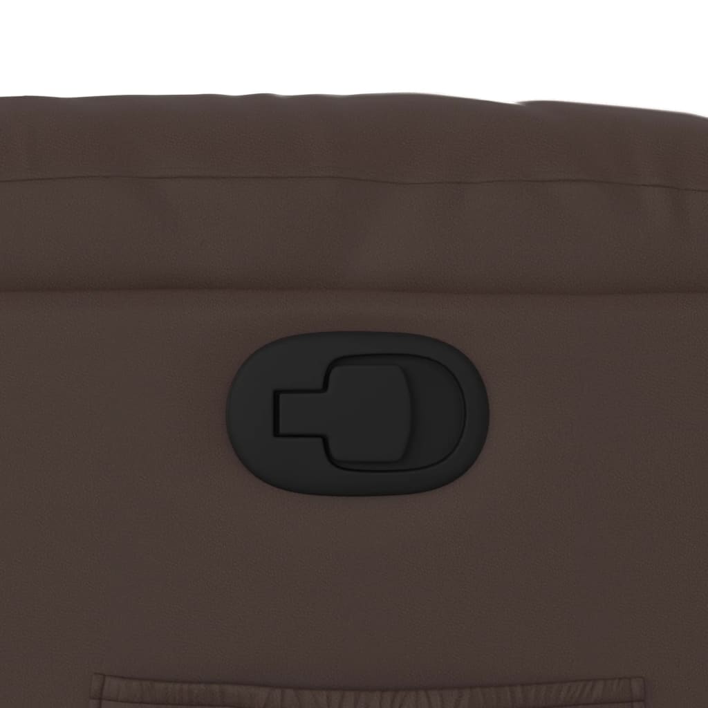 Poltrona reclinável elevatória couro artificial castanho