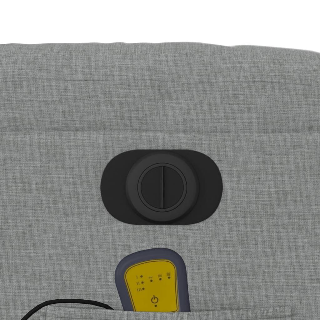 Poltrona de massagens reclinável elétrica tecido cinzento-claro