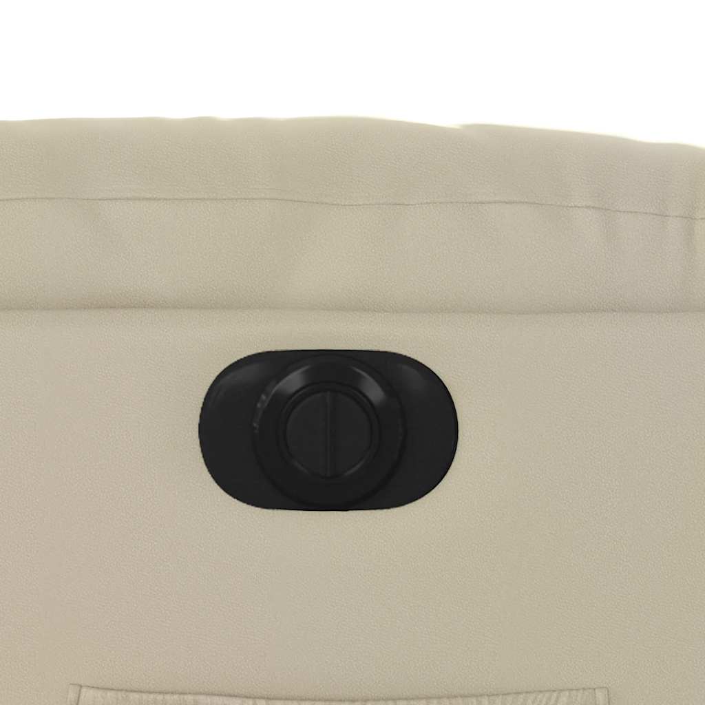 Poltrona reclinável elétrica couro artificial cor creme