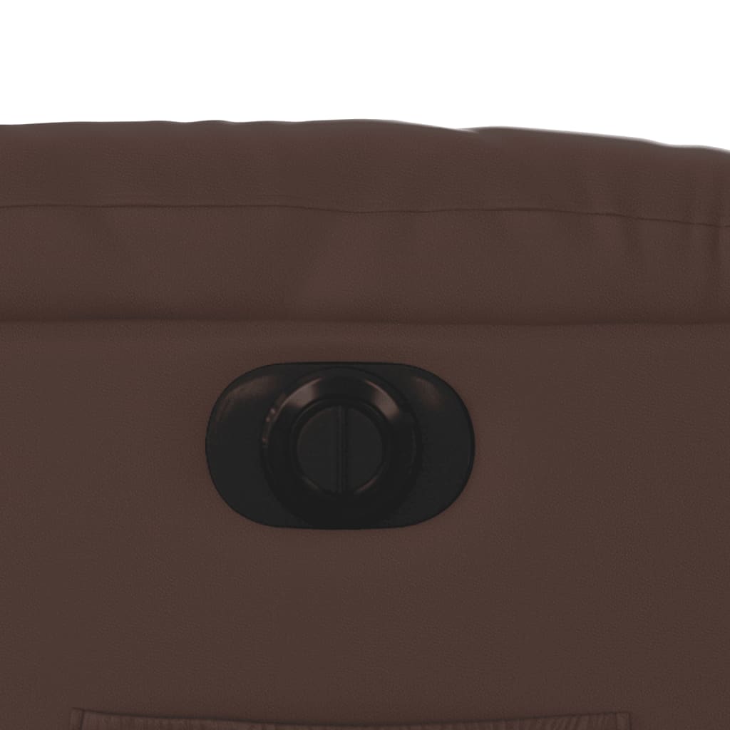 Poltrona reclinável elétrica couro artificial castanho