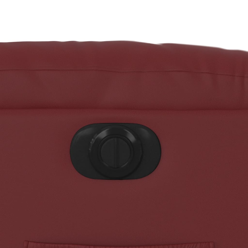 Poltrona reclinável elétrica couro artificial vermelho tinto