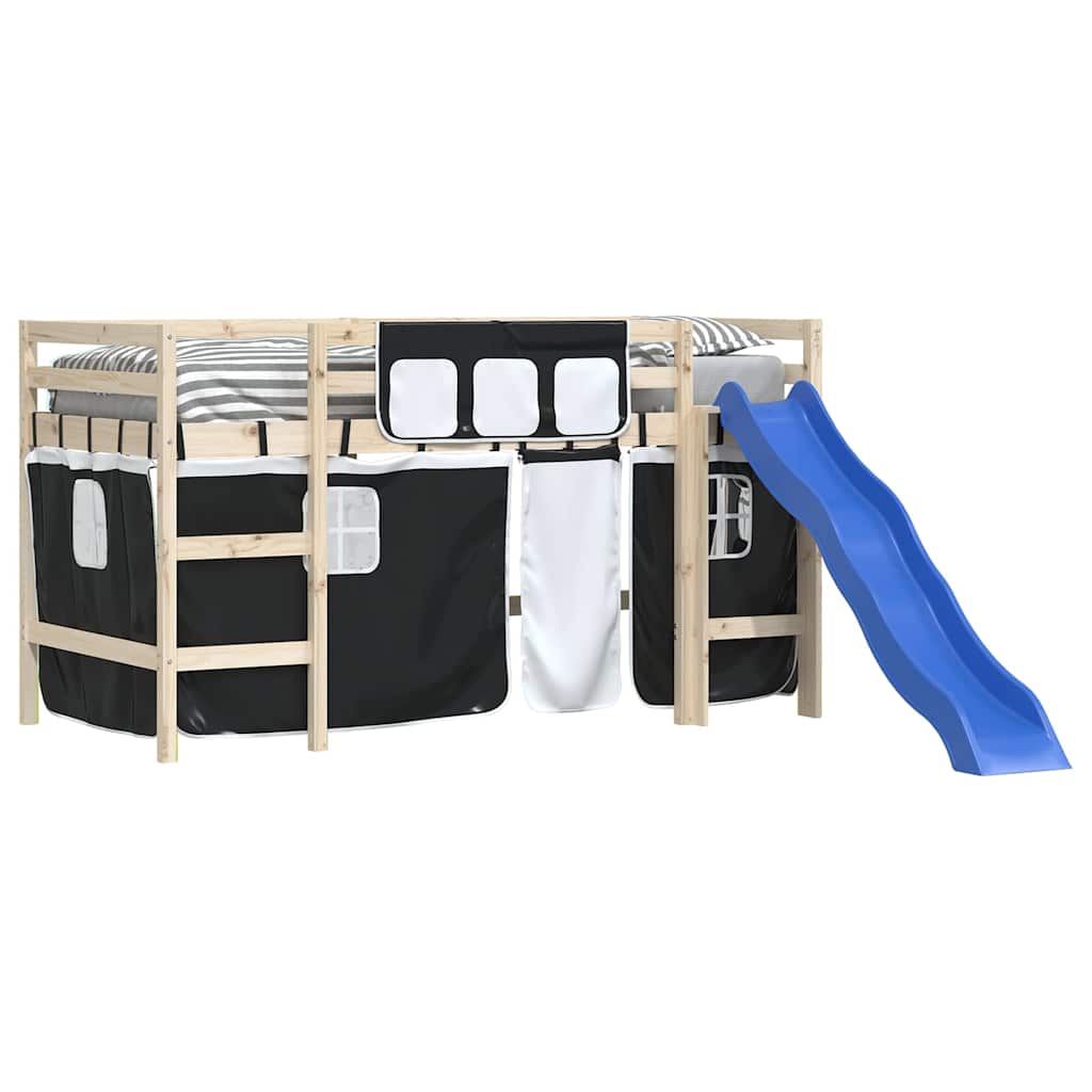 Cortinas para cama elevada poliéster branco e preto