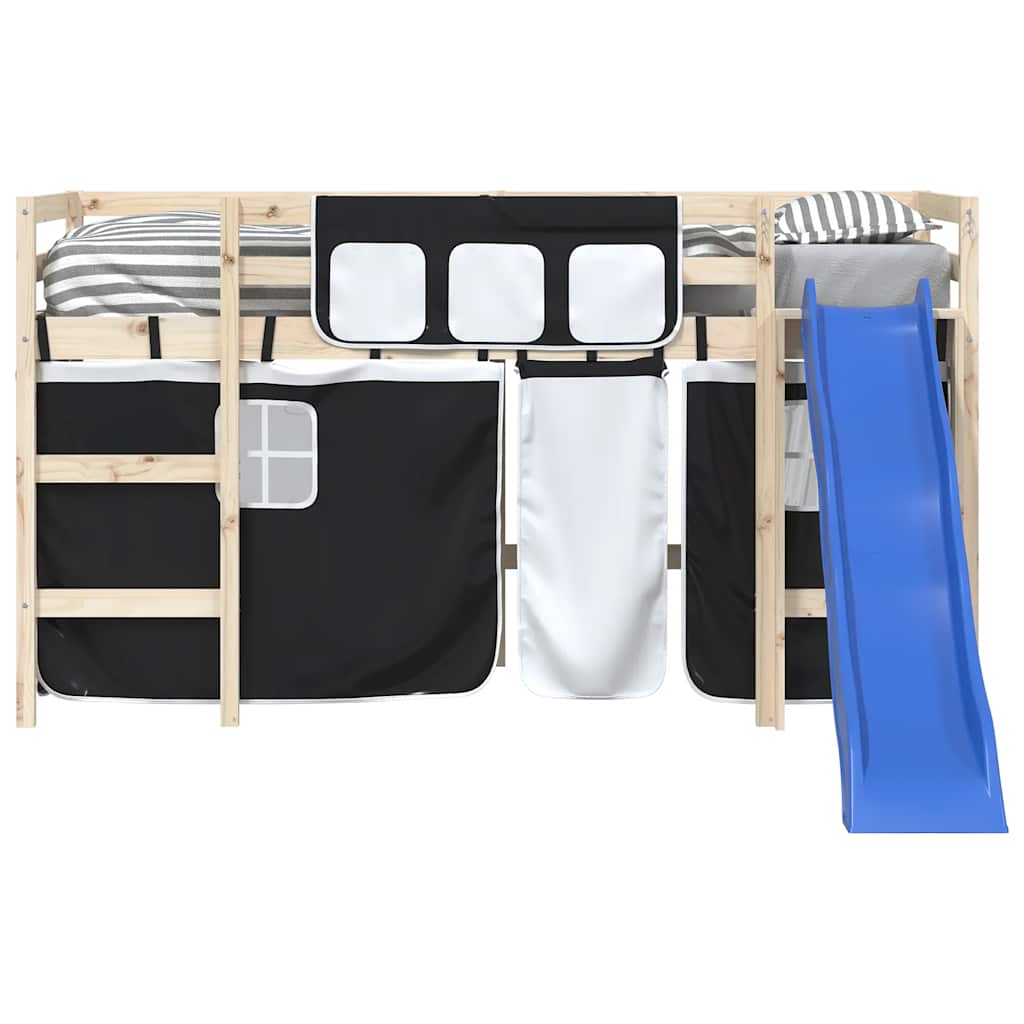 Cortinas para cama elevada poliéster branco e preto