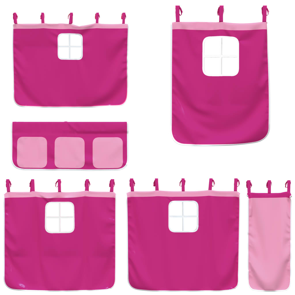 Cortinas para cama elevada poliéster rosa