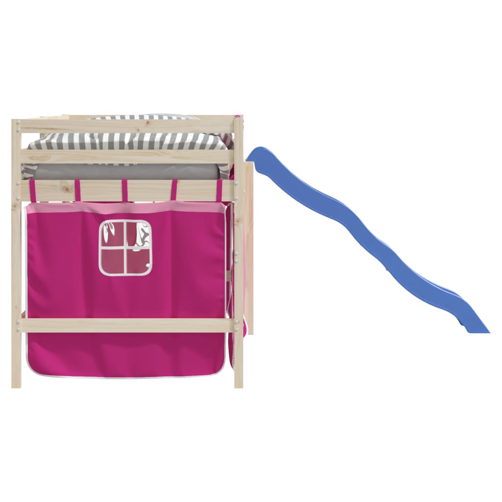 Cortinas para cama elevada poliéster rosa