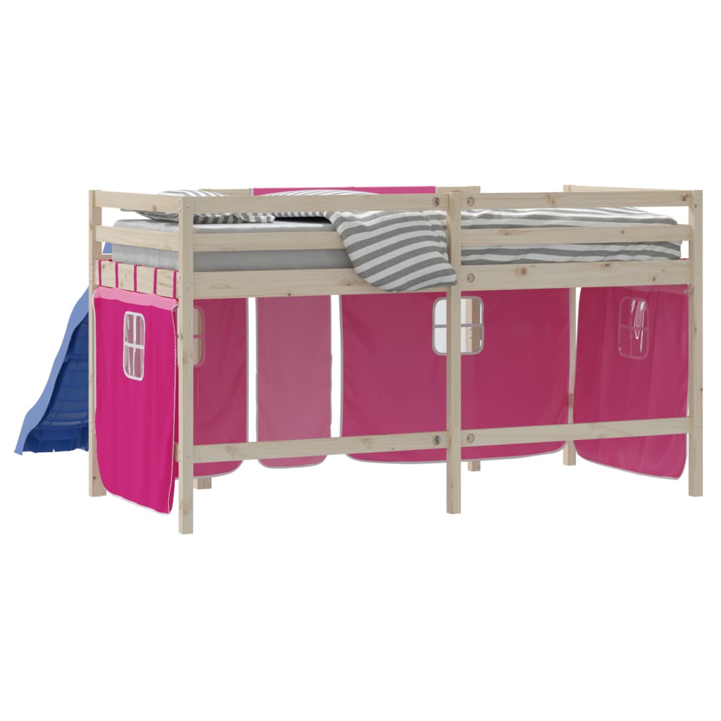 Cortinas para cama elevada poliéster rosa